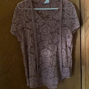 Pink blouse is trend s.  Light purple is St. John’s Bay